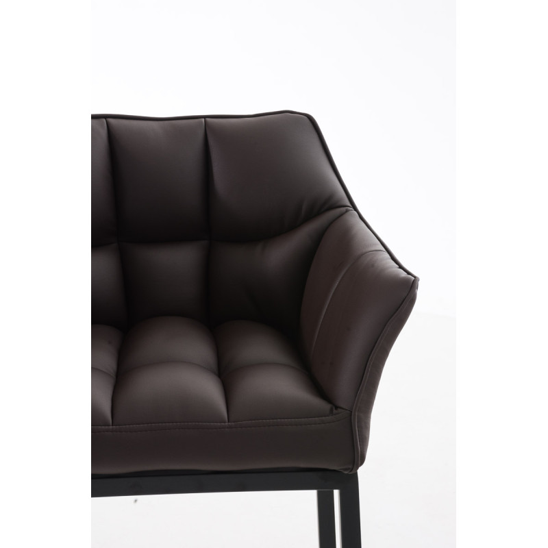 Tabouret de bar Damaso B avec structure à 4 pieds marron