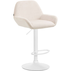 Tabouret de bar Braga velours crème
