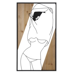 Bande murale – B – Fer et bois, harmonie des formes (50 x 2 x 90 cm)