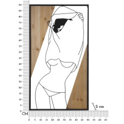 Bande murale – B – Fer et bois, harmonie des formes (50 x 2 x 90 cm)