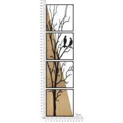 Panneau mural OISEAU – Lot de 4 pièces, créativité aérienne (50 x 2 x 200 cm / 50 x 2 x 50)