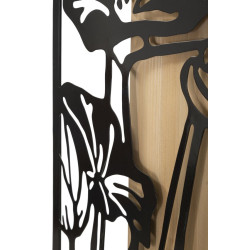 Panneau mural LOTUS – Fer et bois, élégance raffinée (60 x 2 x 90 cm)