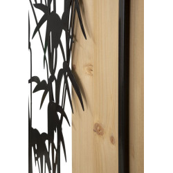 Panneau mural en bambou, fer et bois – Charme naturel et contemporain (58 x 2 x 80 cm)