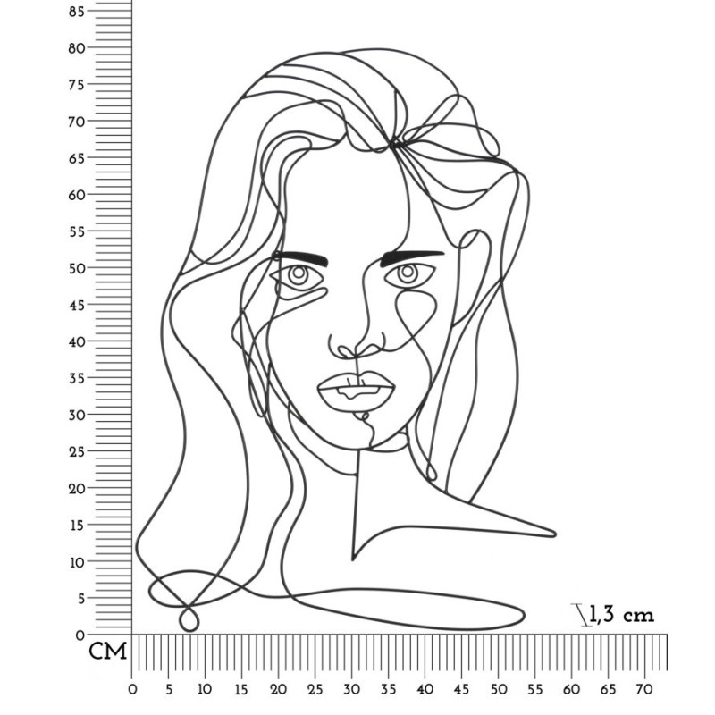 Panneau mural FACE – Décoration artistique (57,5 x 1,3 x 80 cm)