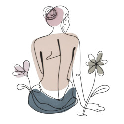 Panneau mural Dame avec fleur – Charme et élégance florale (80 x 1,3 x 90 cm)