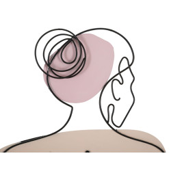 Panneau mural Dame avec fleur – Charme et élégance florale (80 x 1,3 x 90 cm)