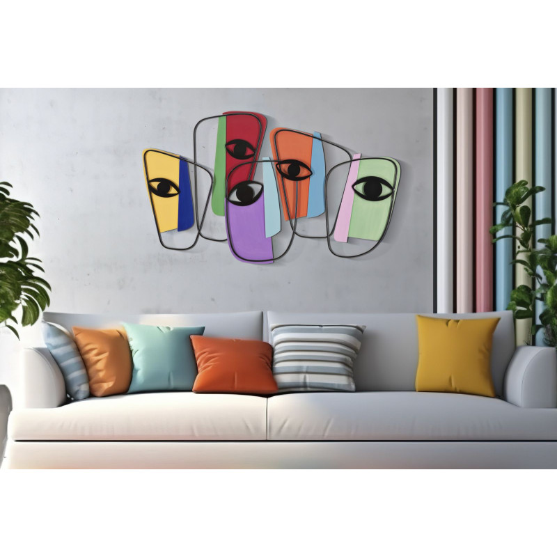 Panneau mural YEUX – B – Variation artistique (120 x 2 x 72 cm)