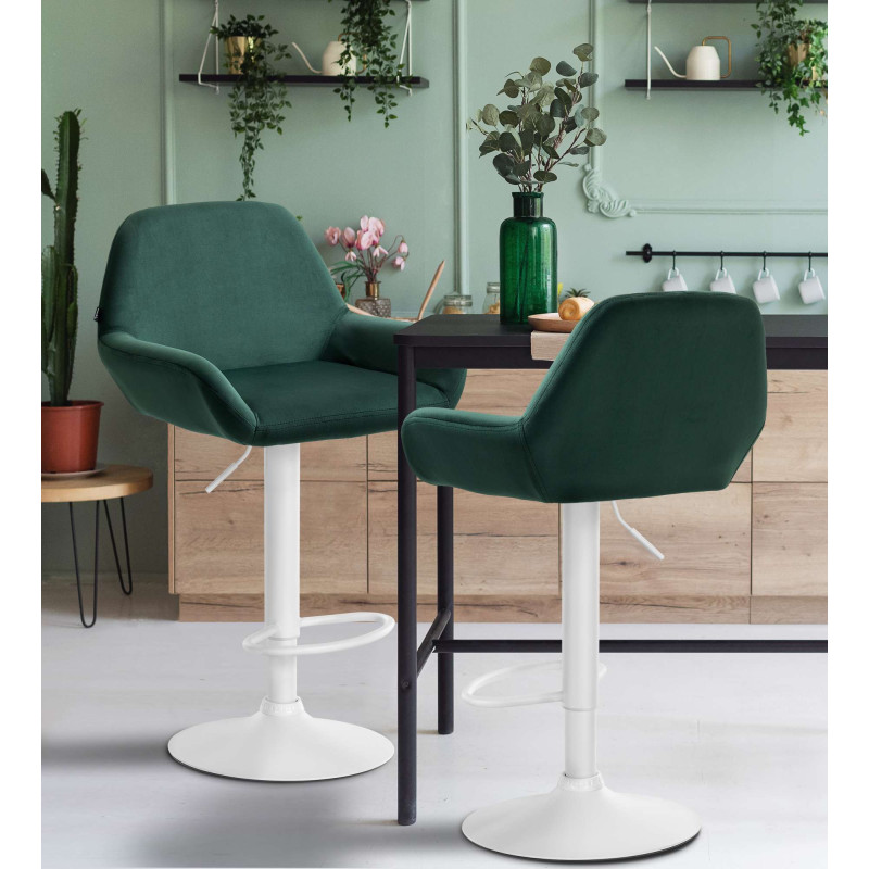 Tabouret de bar Braga velours vert foncé
