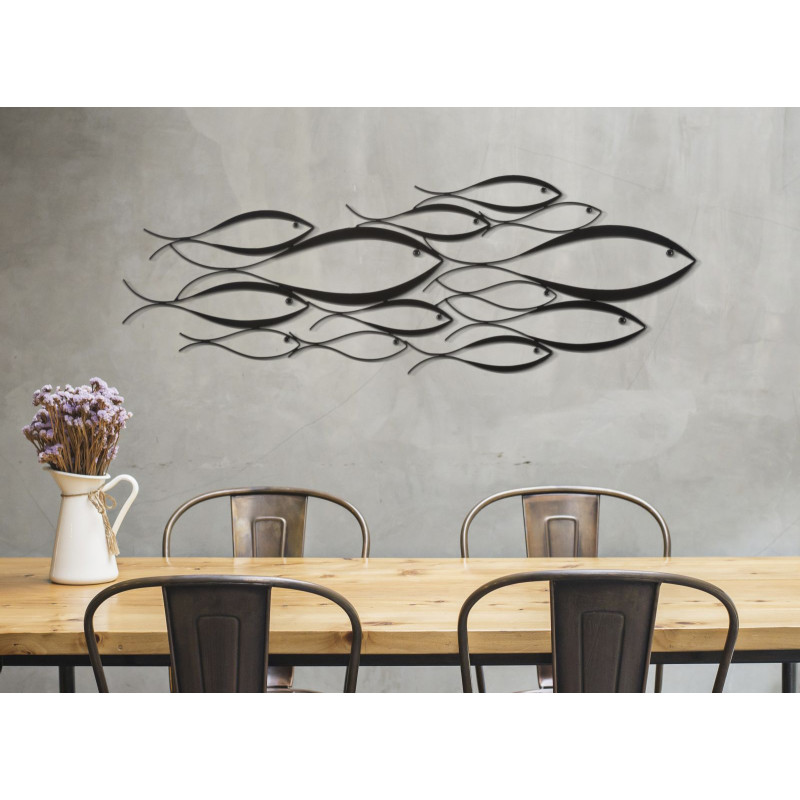 Panneau mural POISSON – Élégance suspendue (100 x 1 x 35 cm)