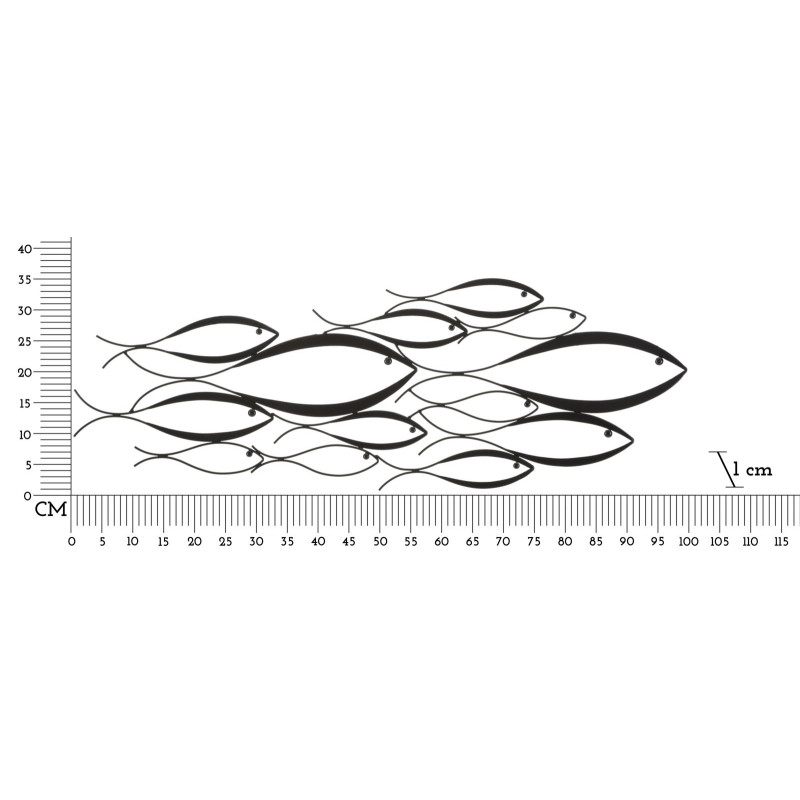 Panneau mural POISSON – Élégance suspendue (100 x 1 x 35 cm)