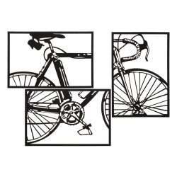 Ensemble de panneaux mural pour vélo – Lot de 3 pièces, style moderne (40 x 1,3 x 60 cm / taille d’une pièce unique)