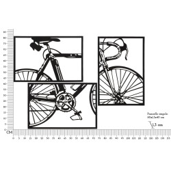 Ensemble de panneaux mural pour vélo – Lot de 3 pièces, style moderne (40 x 1,3 x 60 cm / taille d’une pièce unique)