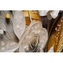 Tableau mural laqué avec cadre FLORA M – Élégance subtile (42 x 3,5 x 62 cm)