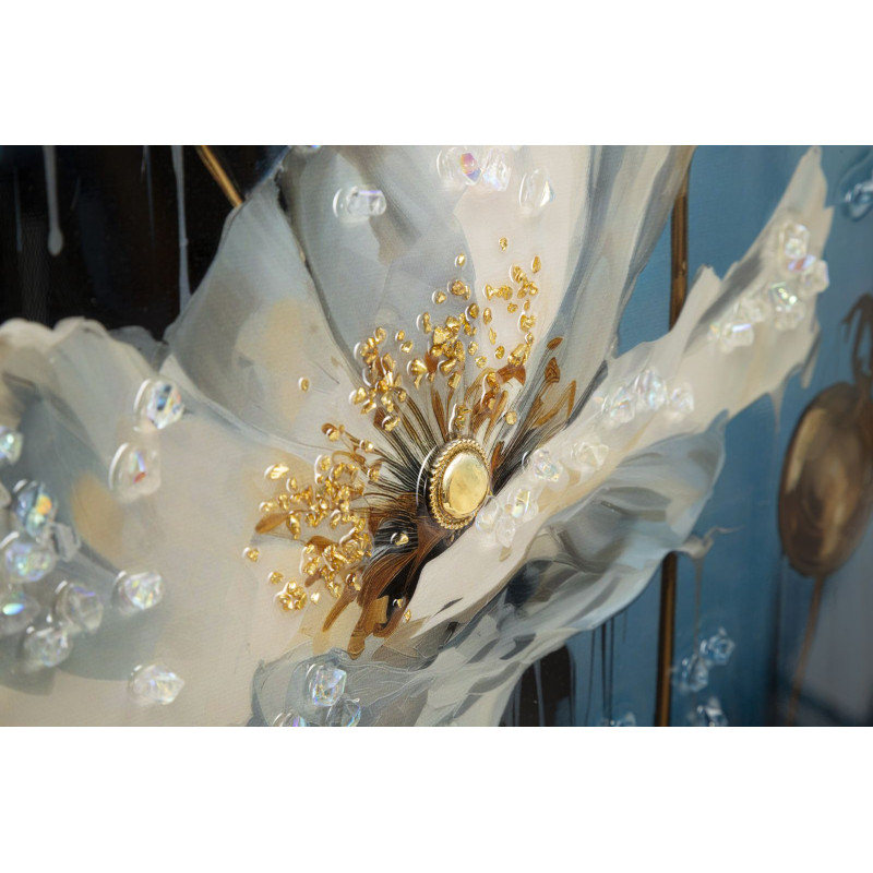 Tableau mural laqué avec cadre BLEU – Touche colorée raffinée (42 x 3,5 x 62 cm)