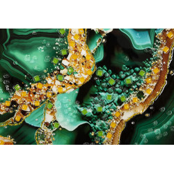 Tableau mural laqué avec cadre SMERALDY – B – Variation contemporaine (82 x 4 x 62 cm)