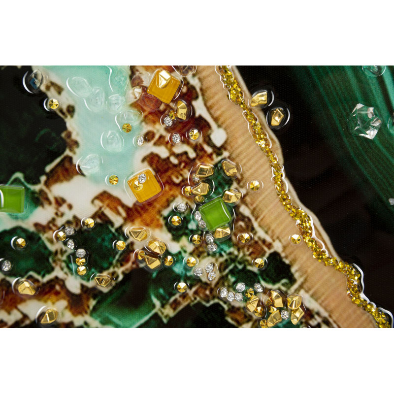 Tableau mural laqué avec cadre SMERALDY – B – Variation contemporaine (82 x 4 x 62 cm)