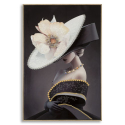 Tableau mural laqué avec cadre CHAPEAU VIENNAIS – B – Style unique (62 x 4 x 92 cm)