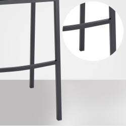 Tabouret de bar en velours Damaso B avec structure à 4 pieds gris