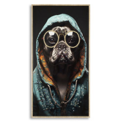 Tableau mural laqué avec cadre BAD BULLY – B – Variation dynamique (42,5 x 2,8 x 82,5 cm)