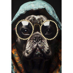 Tableau mural laqué avec cadre BAD BULLY – B – Variation dynamique (42,5 x 2,8 x 82,5 cm)