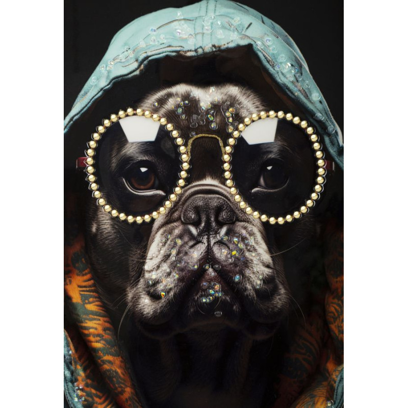 Tableau mural laqué avec cadre BAD BULLY – B – Variation dynamique (42,5 x 2,8 x 82,5 cm)