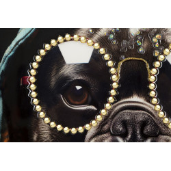 Tableau mural laqué avec cadre BAD BULLY – B – Variation dynamique (42,5 x 2,8 x 82,5 cm)