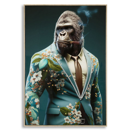 Tableau mural laqué avec cadre KONGY – B – Design contemporain (62 x 4 x 92 cm)