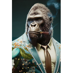 Tableau mural laqué avec cadre KONGY – B – Design contemporain (62 x 4 x 92 cm)