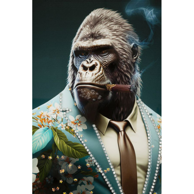 Tableau mural laqué avec cadre KONGY – B – Design contemporain (62 x 4 x 92 cm)