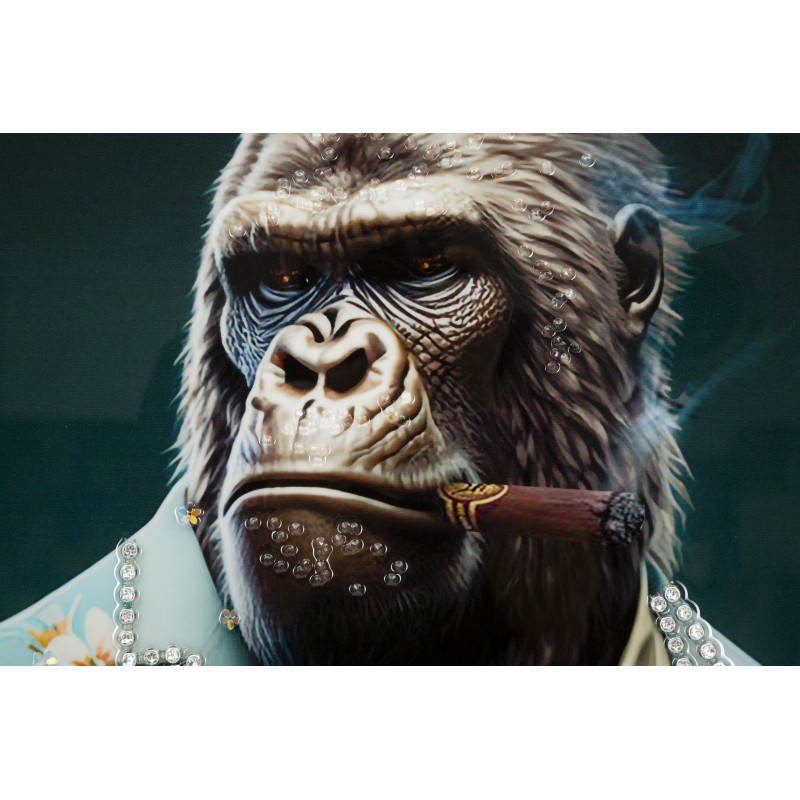 Tableau mural laqué avec cadre KONGY – B – Design contemporain (62 x 4 x 92 cm)