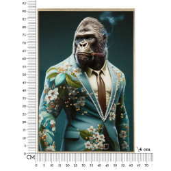 Tableau mural laqué avec cadre KONGY – B – Design contemporain (62 x 4 x 92 cm)