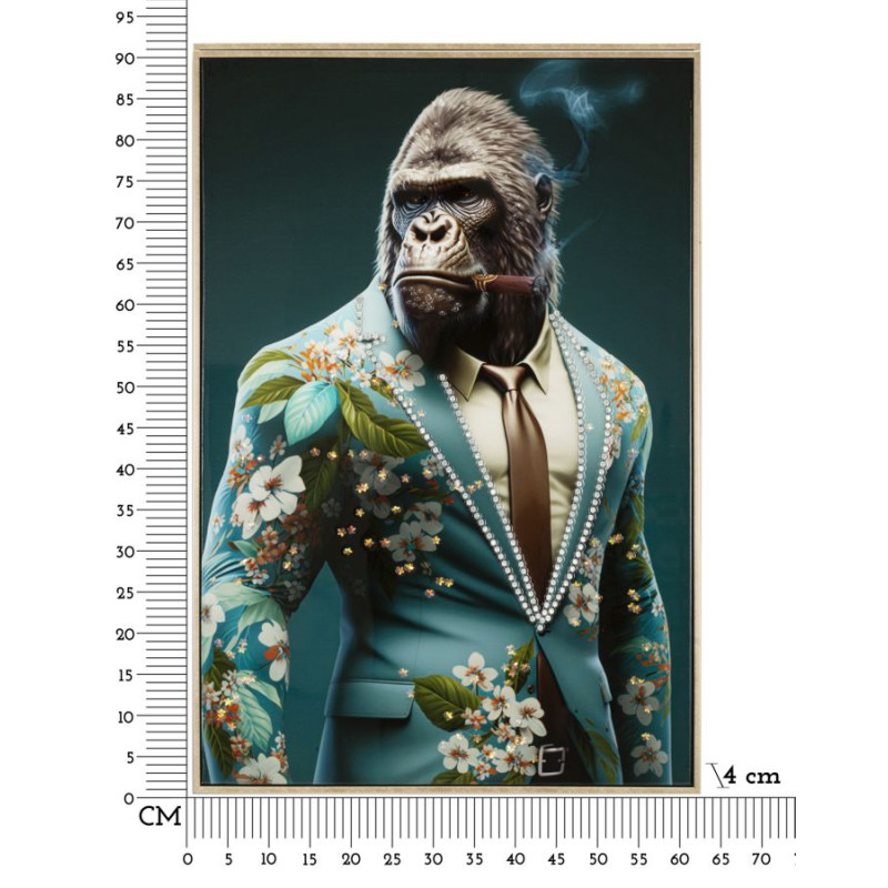 Tableau mural laqué avec cadre KONGY – B – Design contemporain (62 x 4 x 92 cm)