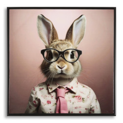 Tableau mural laqué avec cadre LAPIN C/CORNICE – Originalité et style (62,5 x 2,8 x 62,5 cm)