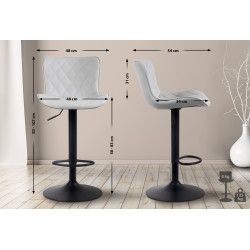 Tabouret de bar Emma en similicuir blanc