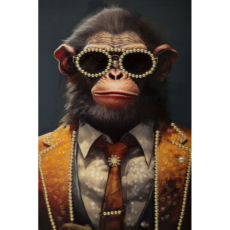 Tableau mural laqué SINGE – L’originalité artistique à couper le souffle (52,5 x 2,8 x 72,5 cm)