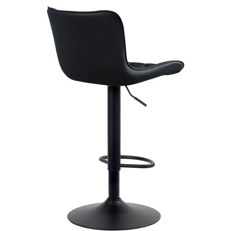 Tabouret de bar Emma en similicuir noir