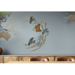 Panneau mural en fer DORY – Art mural aux lignes audacieuses (61 x 5 x 86 cm)