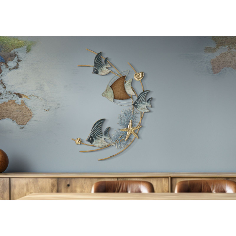 Panneau mural en fer DORY – Art mural aux lignes audacieuses (61 x 5 x 86 cm)