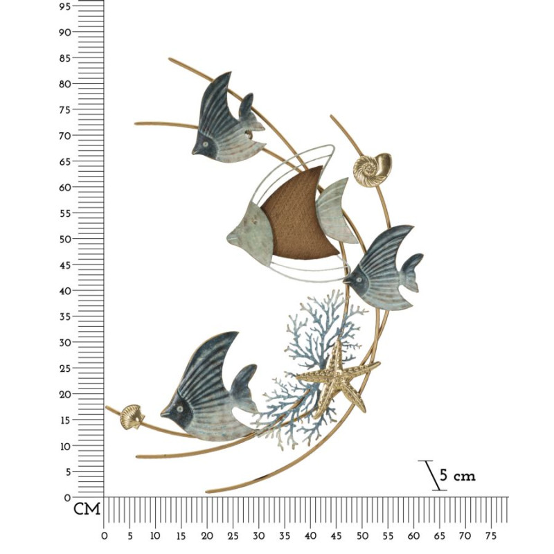 Panneau mural en fer DORY – Art mural aux lignes audacieuses (61 x 5 x 86 cm)