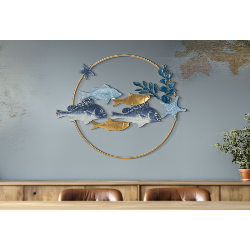 Panneau mural en fer MARINE – Élégance et esprit marin (77 x 5 x 63 cm)