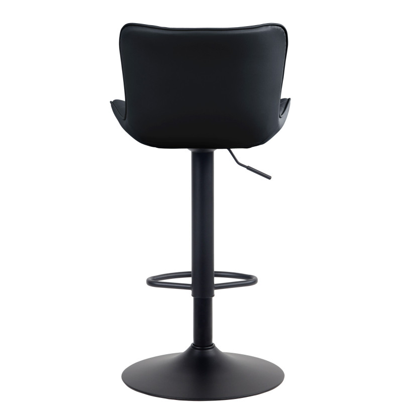 Tabouret de bar Emma en similicuir noir