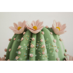 Impression sur toile laquée motif cactus B – Fraîcheur et nature murale (40 x 2,8 x 40 cm)