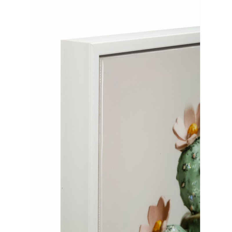 Impression sur toile laquée motif cactus C – Élégance végétale en miniature (40 x 2,8 x 40 cm)