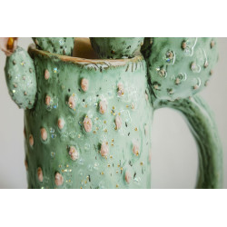 Impression sur toile laquée motif cactus C – Élégance végétale en miniature (40 x 2,8 x 40 cm)