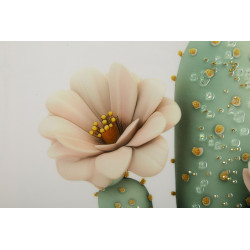 Impression sur toile laquée motif cactus D – Style et douceur décorative (40 x 2,8 x 40 cm)