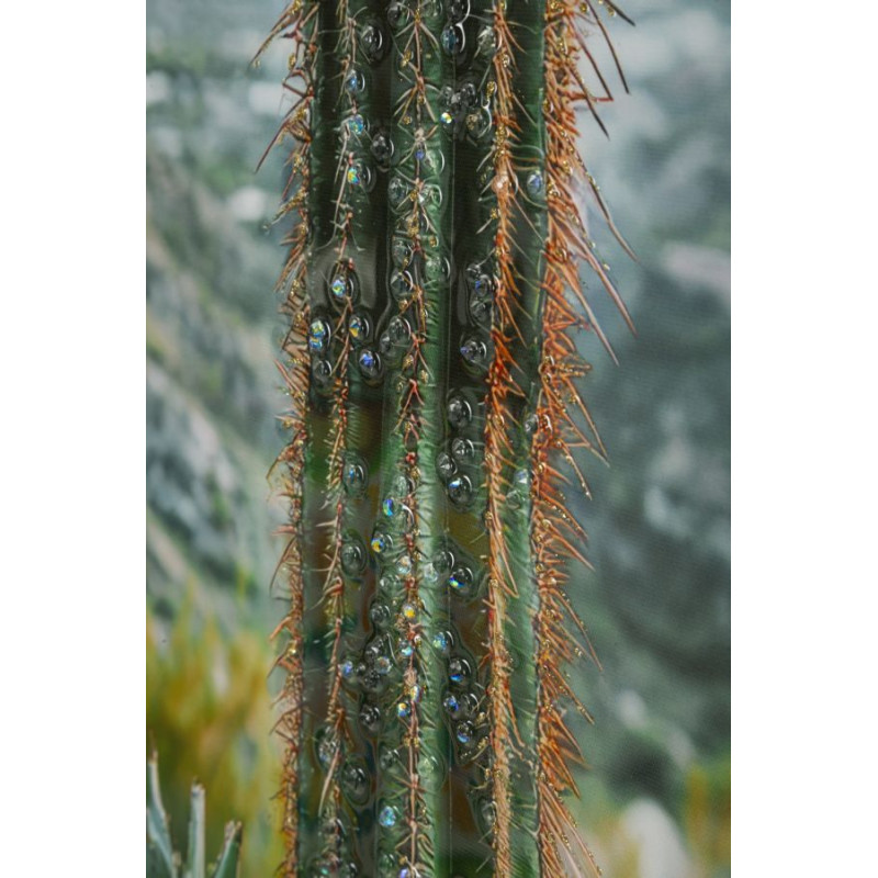 Impression sur toile laquée Cactus H – Grandeur et modernité murale (60 x 4 x 90 cm)