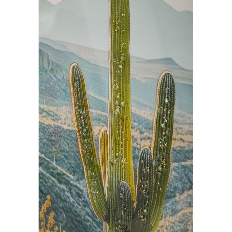 Impression sur toile laquée Cactus L – Fraîcheur artistique sur mur (60 x 4 x 90 cm)