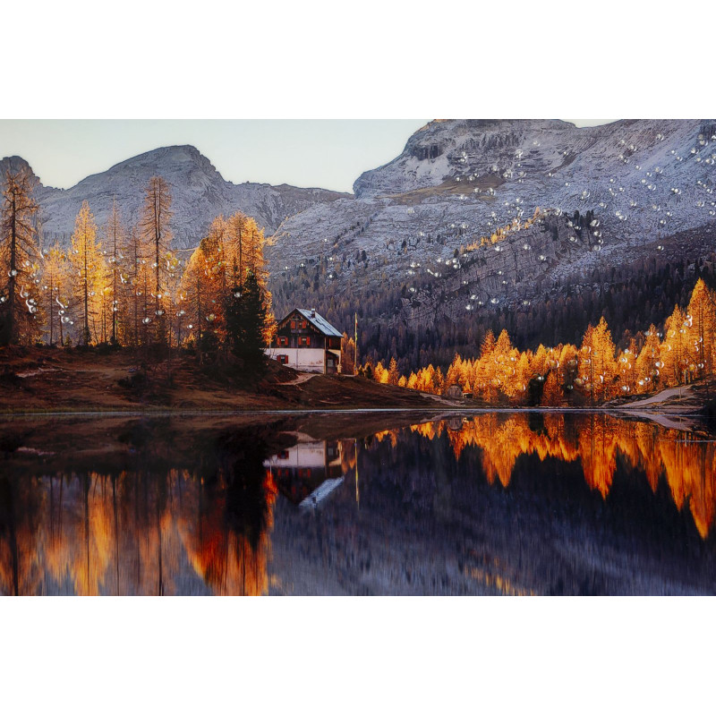 Impression sur toile laquée Lac – Sérénité et modernité (90 x 4 x 60 cm)