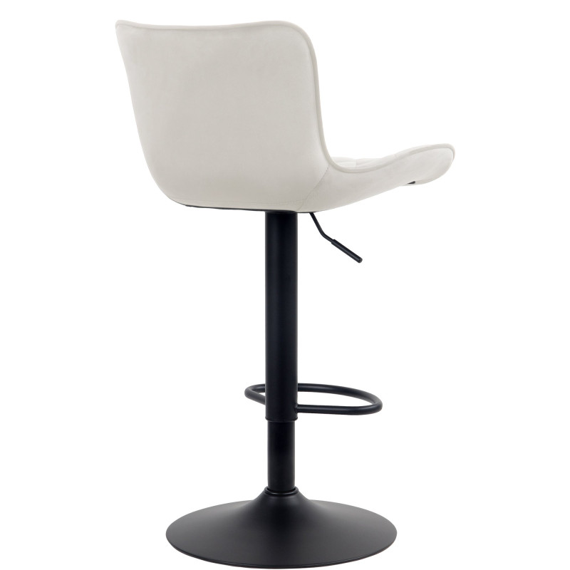 Tabouret de bar en velours Emma crème