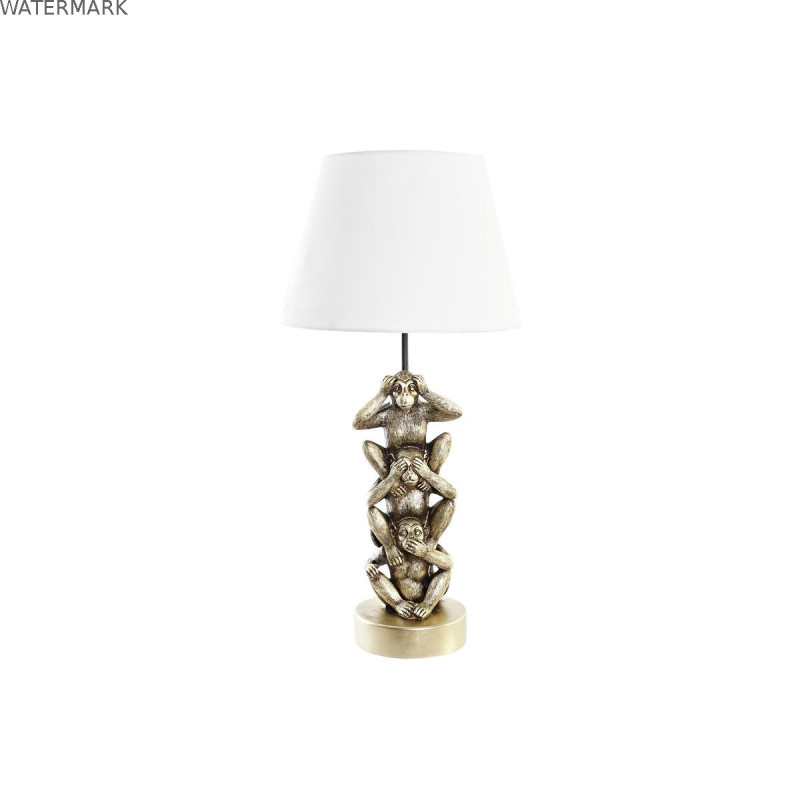 Lampe de bureau DKD Home Decor Doré Blanc Colonial 220 V 50 W Singe (30 x 30 x 61 cm) Lampe de bureau DKD Home Decor Doré Blanc Colonial 220 V 50 W Singe (30 x 30 x 61 cm)